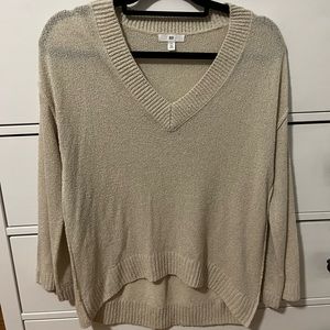BP V-Neck, Long Sleeved Sweater - Cream - Size XS